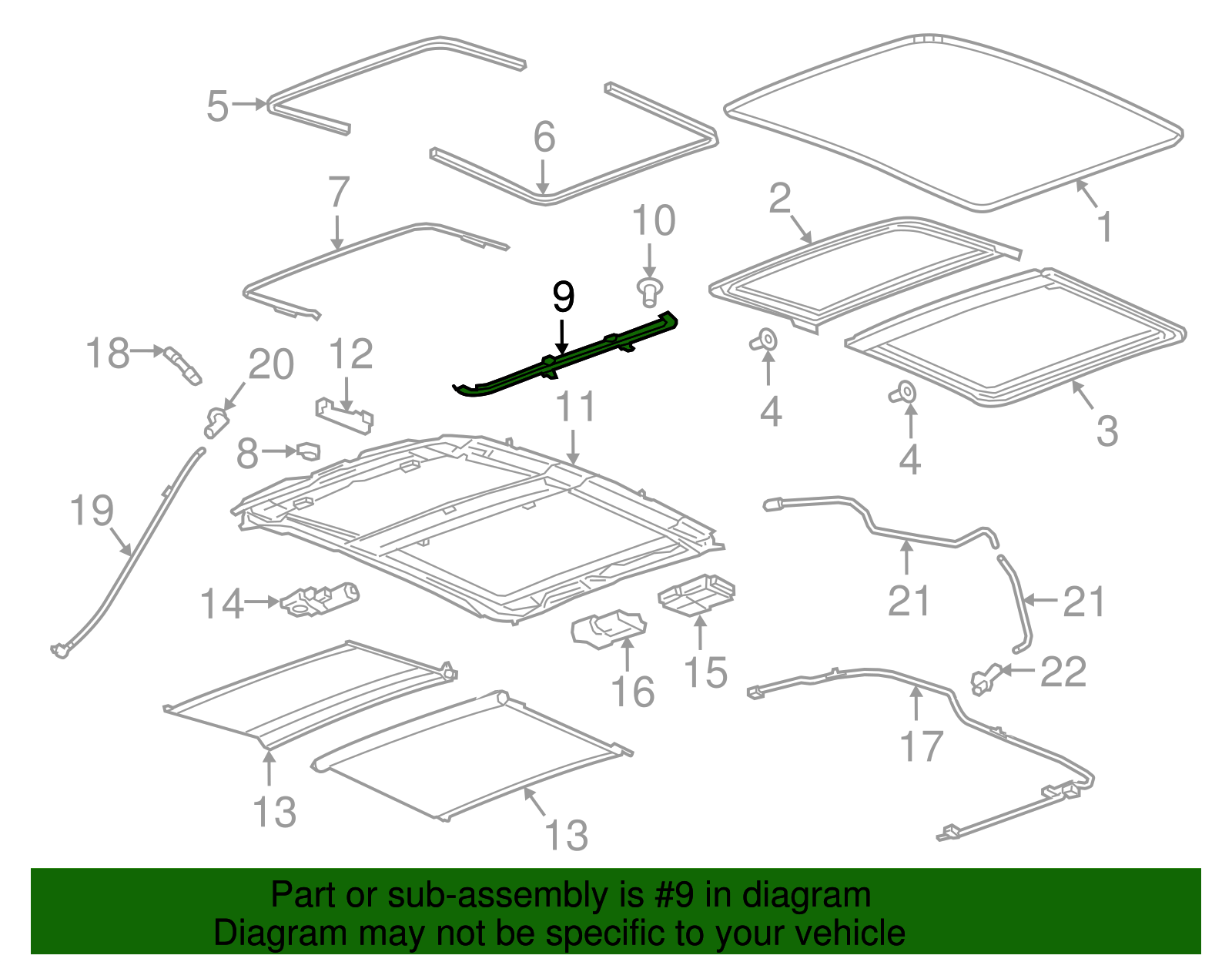 Sunroof Housing Drain Gutter - GM (84106461)