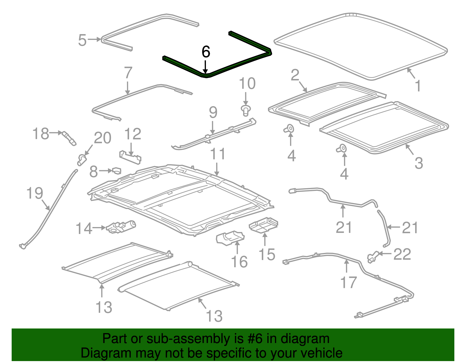 Sunroof Window Seal - Cadillac (84110475)