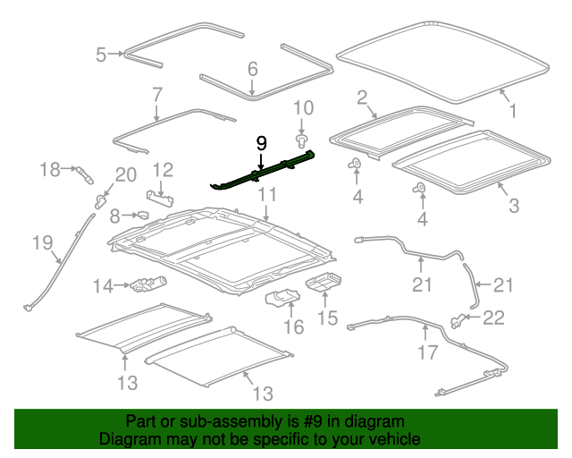 20162020 Cadillac CT6 Sunroof Housing Drain Gutter 84106461