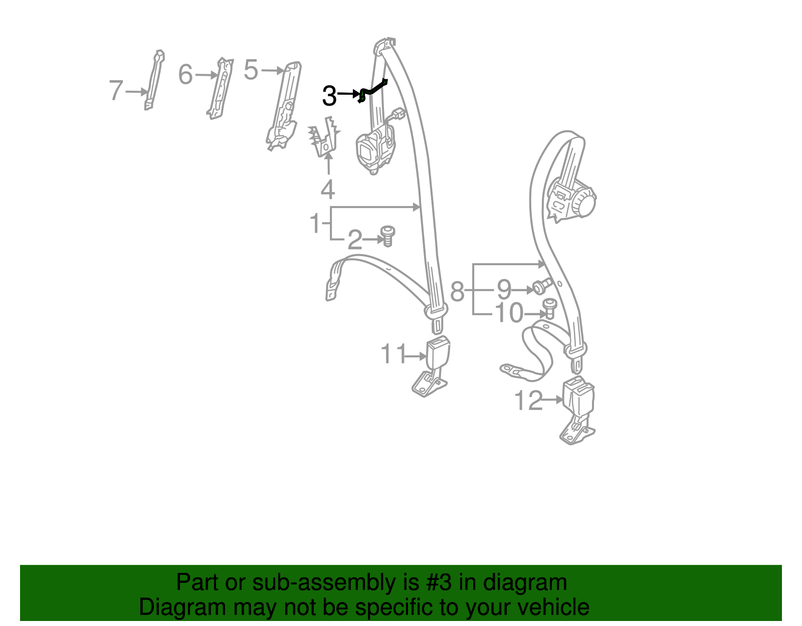 Seat Belt Guide - Volkswagen (7L0-858-813)