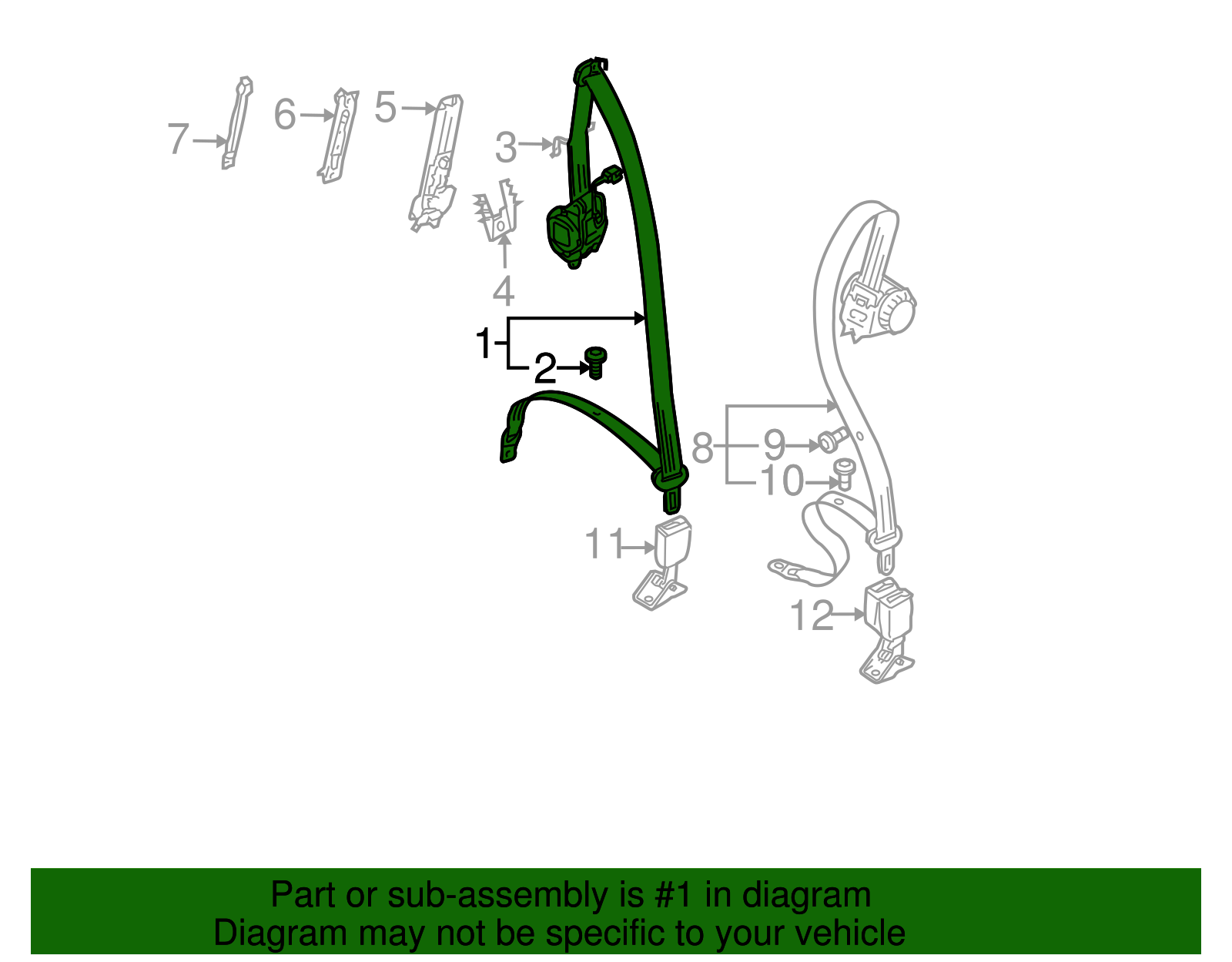 Lap & Shoulder Belt - Volkswagen (7L6-857-807-A-MEC)