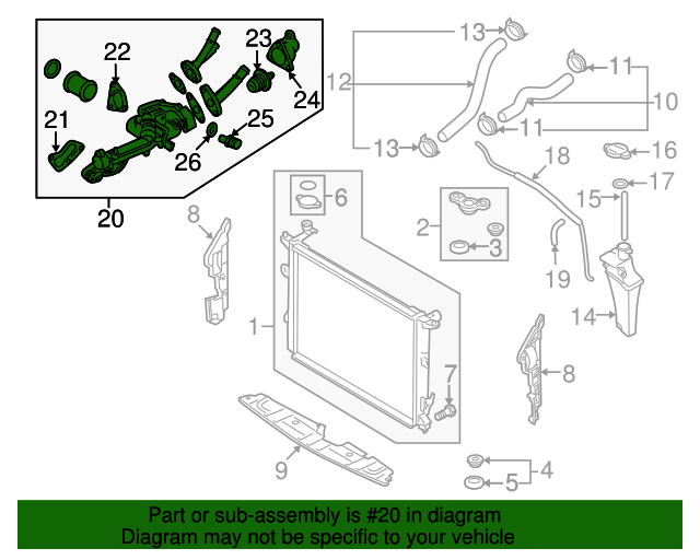 2009-2011-hyundai-genesis-thermostat-housing-25600-3c660-oem-hyundai