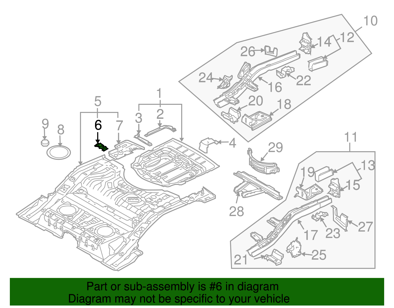 Floor Pan Assembly Bracket - Volkswagen (7L0-804-755)