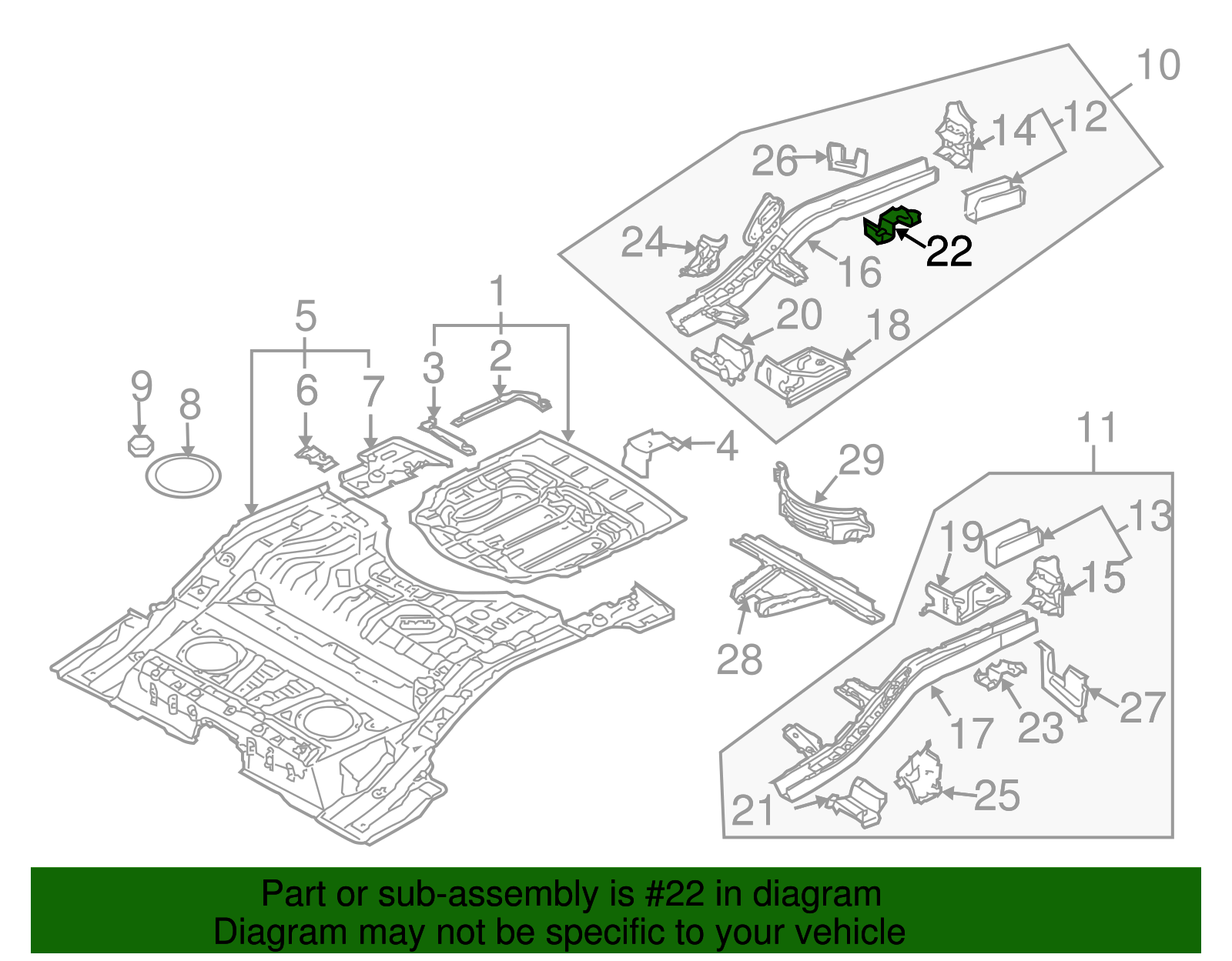 Frame Side Member Bracket - Volkswagen (7L0-803-382)