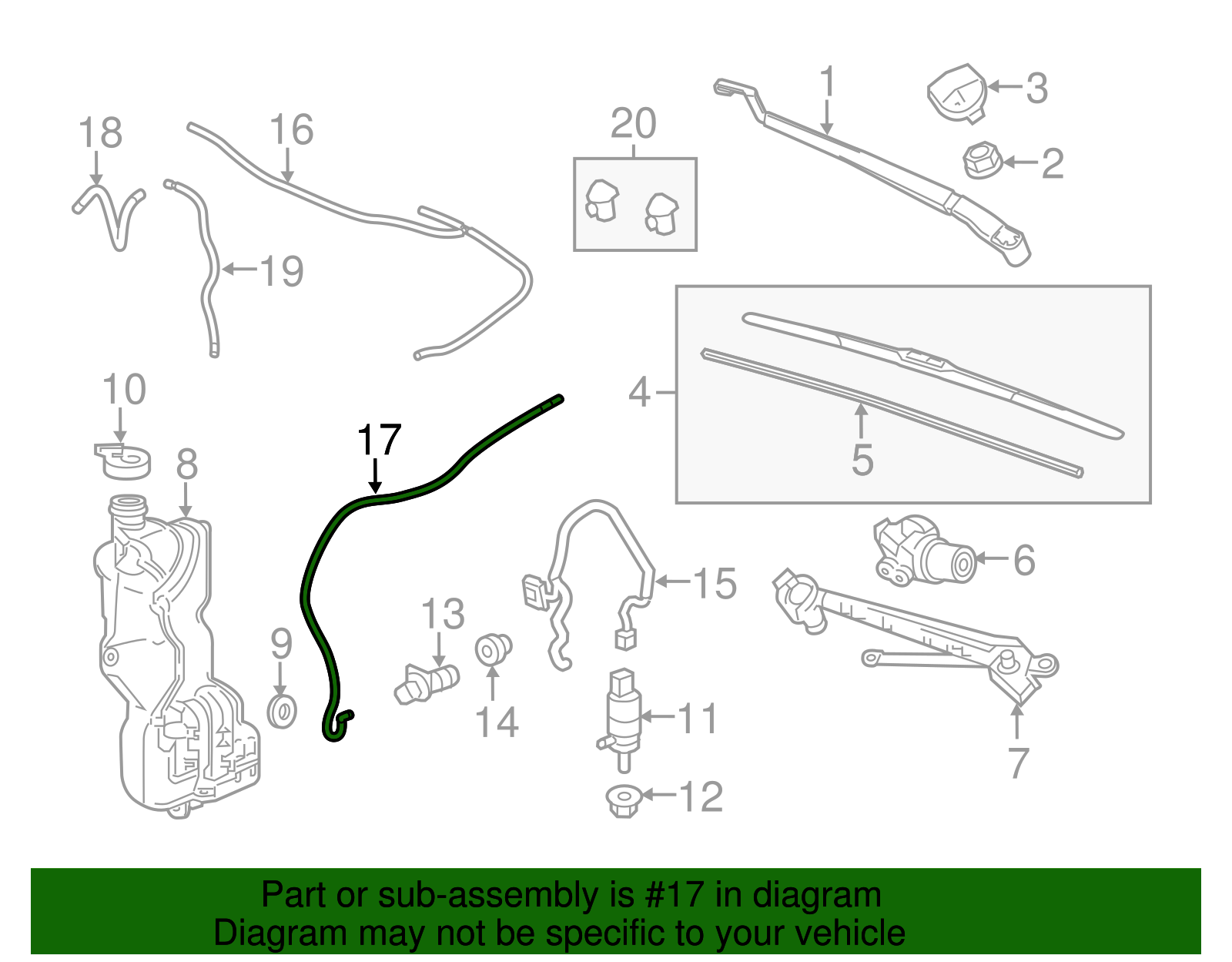 Windshield Washer Pump Hose - Cadillac (84143591)