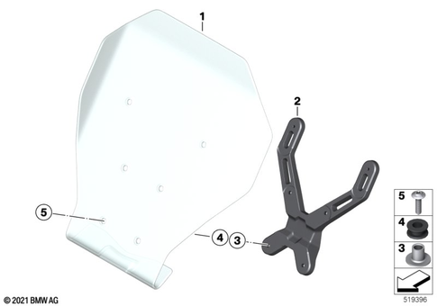Motorcycle Trim Section, Windshield for 2024 BMW-Motorrad CE 04 