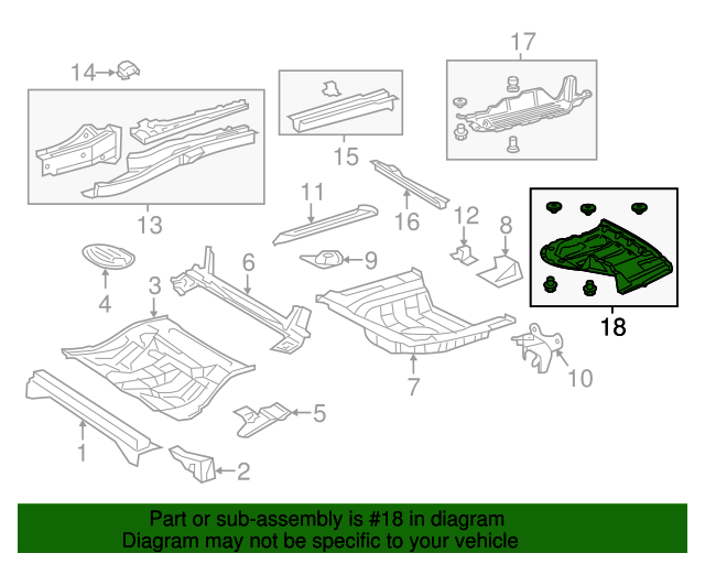 20132018 Toyota Avalon Floor Pan Splash Shield 5762807020 Toyota