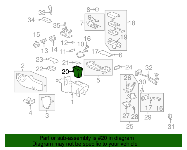 25932028 - Compartment Box - 2008-2011 GM | Findlay Auto Parts