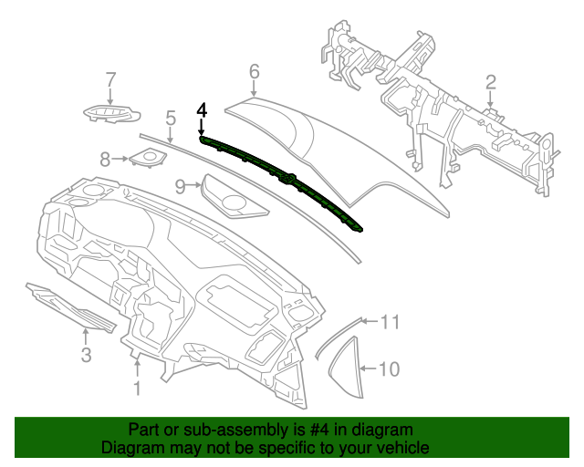 20112016 Kia Optima Defroster Panel 973142T000 OEM Parts Online