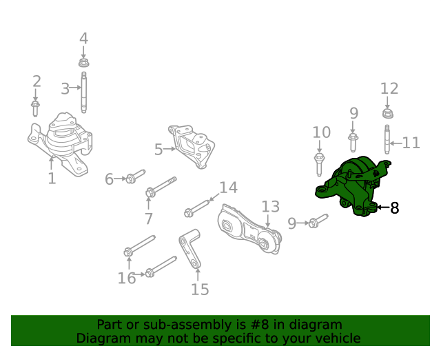 20102019 Ford Upper Trans Mount AA5Z6038B Varsity Ford