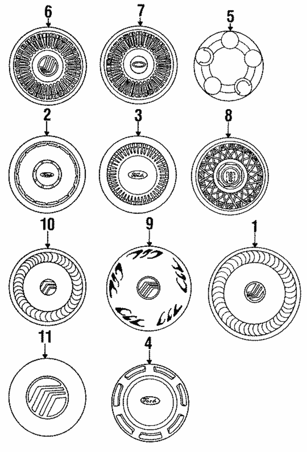 Wheel Cover - Ford (E94Y-1130-A)