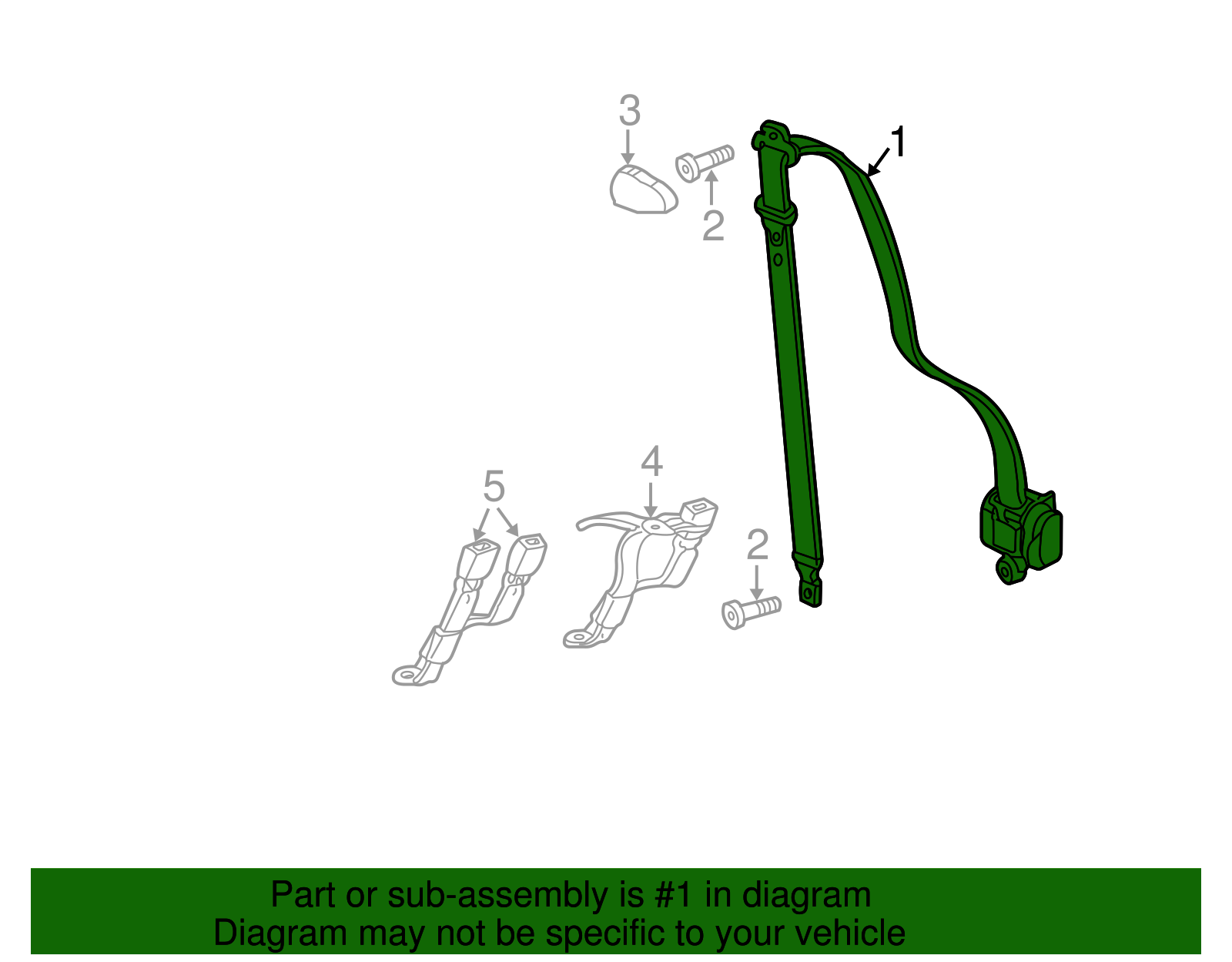 Belt & Retractor - GM (88940124)