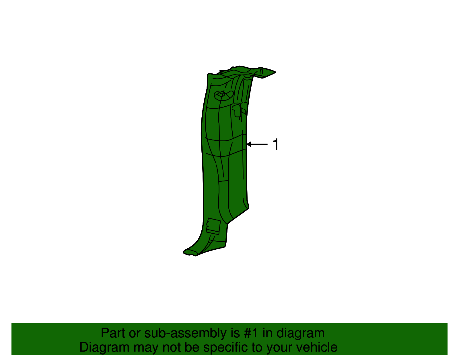 Molding Assembly-Body L/Pillar Garnish             *Neutral - GM (93803875)