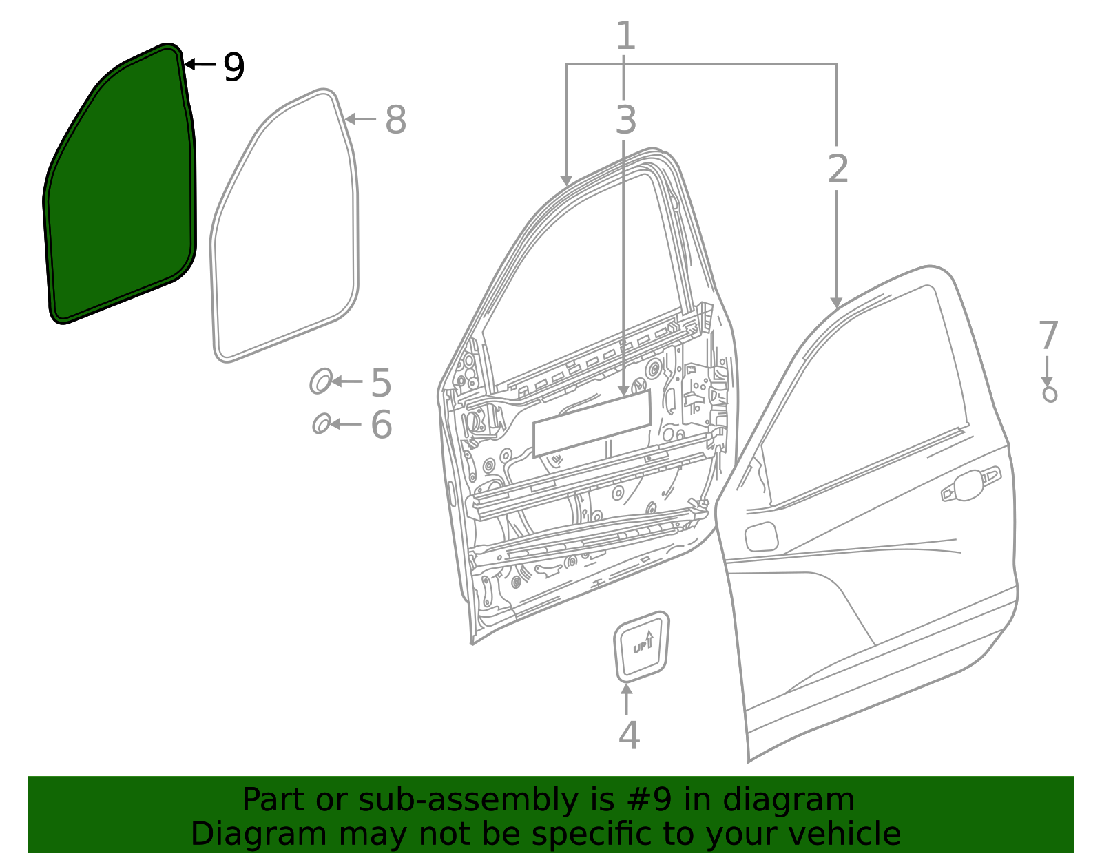 Front Side Door Body Side Weatherstrip - GM (84349113)