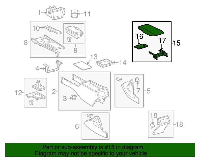 5890506210E0 Console Lid 2010 2011 Toyota Camry Boch Toyota South