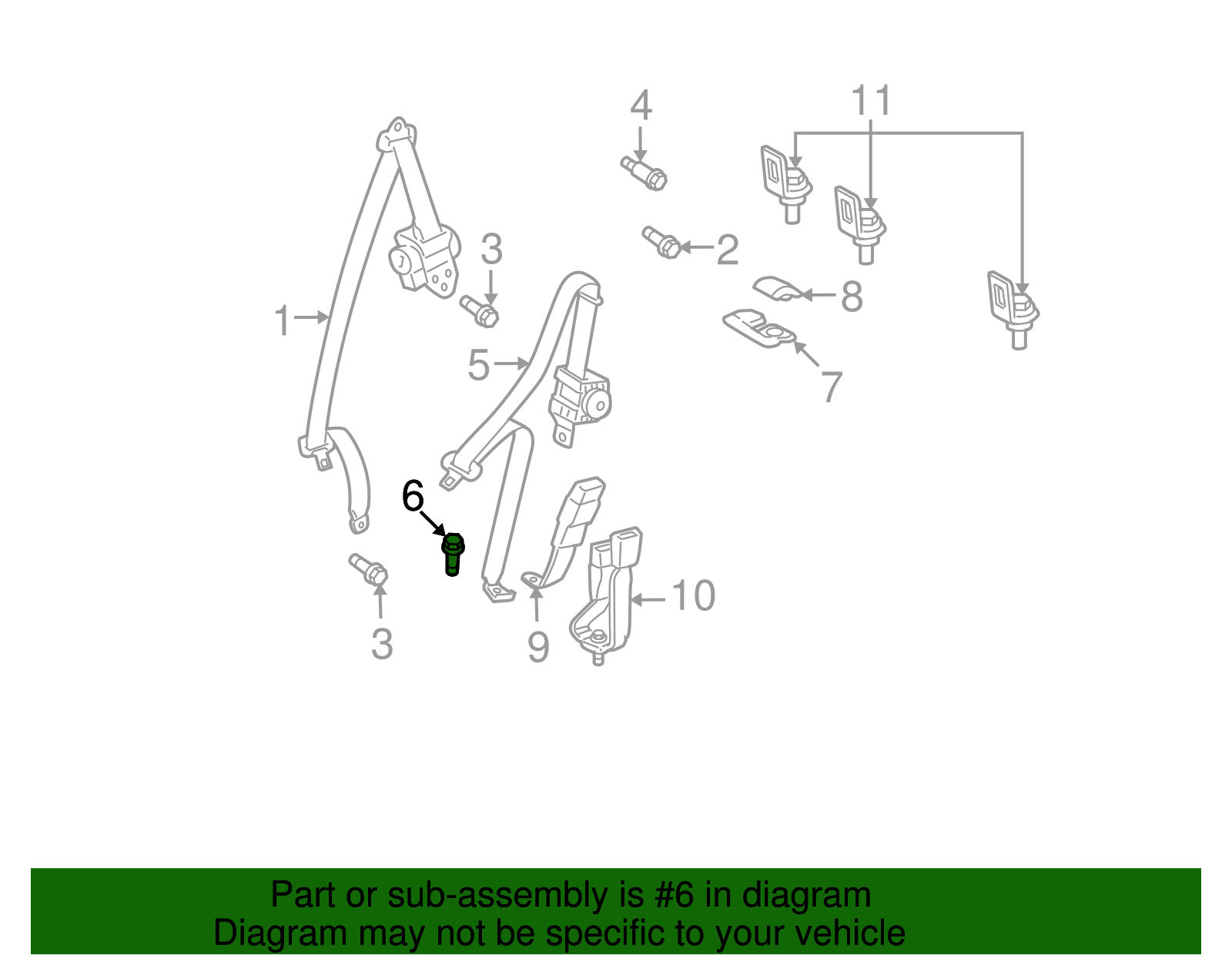 Bolt, D/Seat Belt(Retr Side) - GM (94858849)