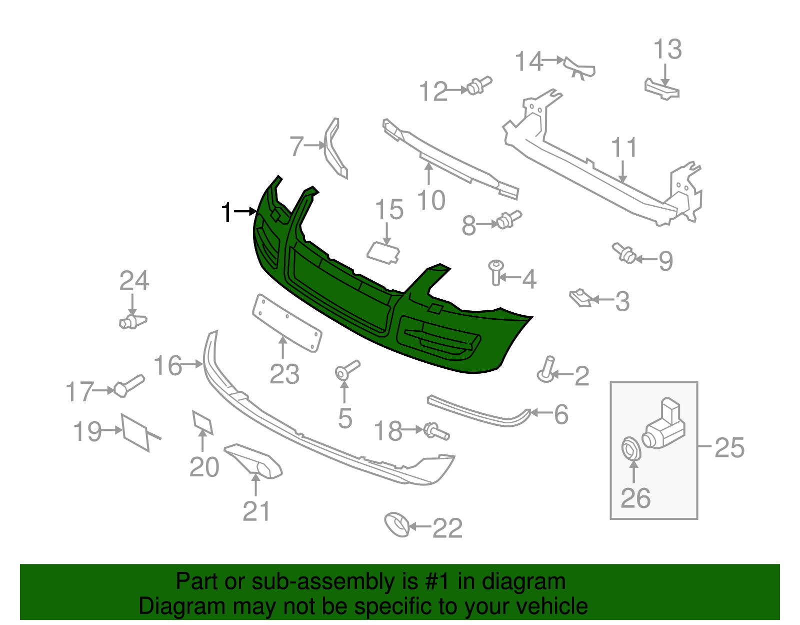 Bumper Cover - Volkswagen (7L6-807-217-AP-GRU)