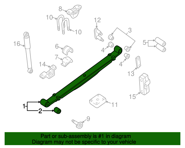 20022004 Nissan Frontier Leaf Spring Assembly 550209Z501
