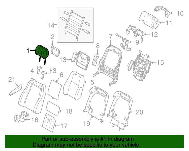 Genuine OEM Headrest Part LR042164 Fits 20142017 Land Rover Range