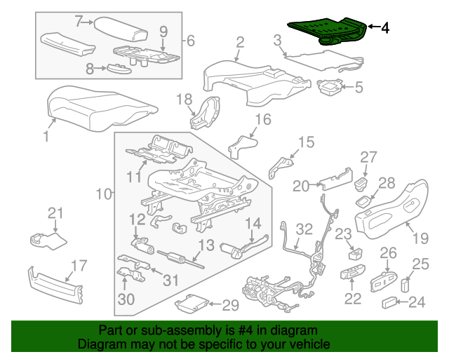 20102016 Cadillac SRX Front Seat Cushion Ventilation Heating and