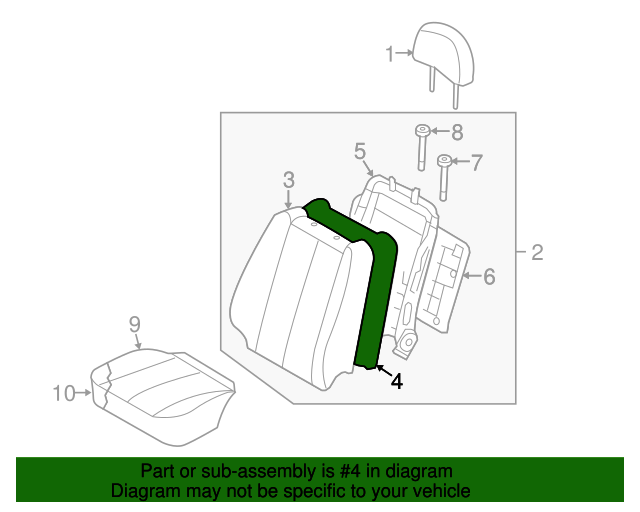 Genuine Hyundai 88350-0A200 Seat Back Pad Assembly Front