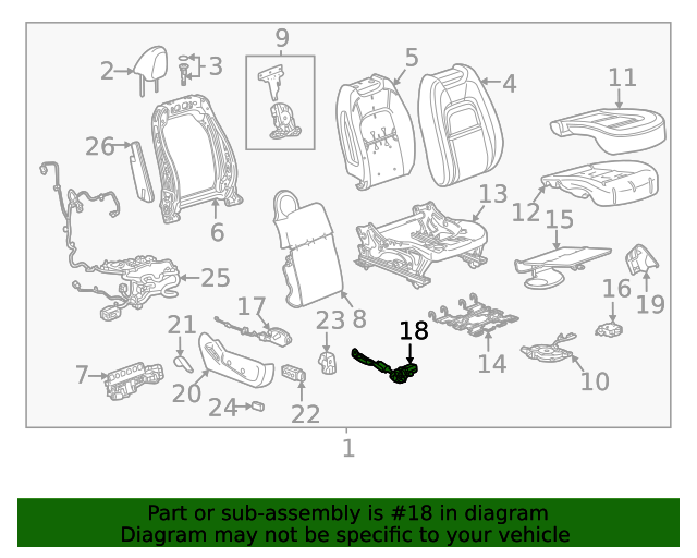 20162022 GM Passenger Seat Adjuster Vertical Actuator 13598762 GM