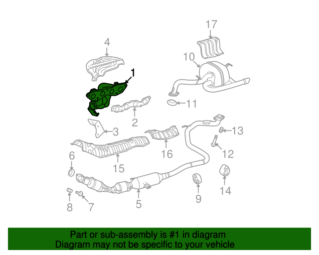 20072012 Toyota Yaris Exhaust Manifold 1714121130 Toyota Parts