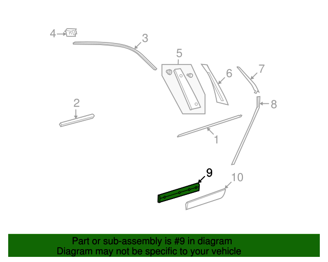 Body Side Molding (Unpainted) 3d7853074bgru