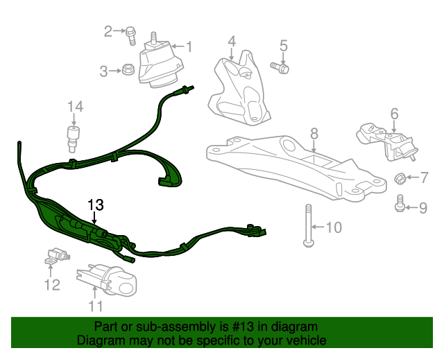 20132019 Cadillac Engine Mount Vacuum Hose 23229145