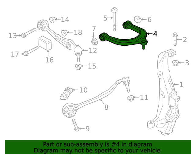 31106889155 20202021 BMW Upper Control Arm (31106889155) BMW