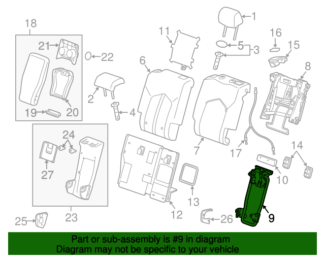 20821336 GM Seat Back Frame | GM Parts Store