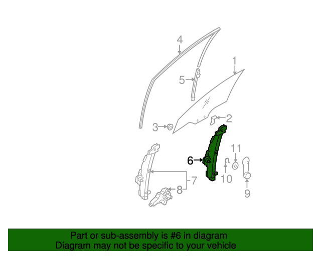 20072011 Hyundai Accent Window Regulator 824021E200 OEM Parts Online