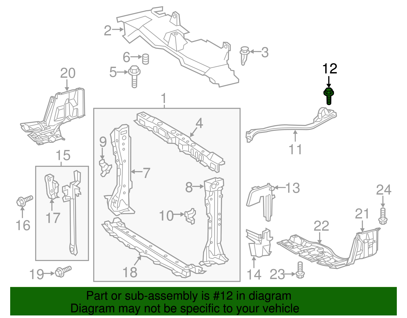 Upper Support Bolt - Scion (90901-05005)
