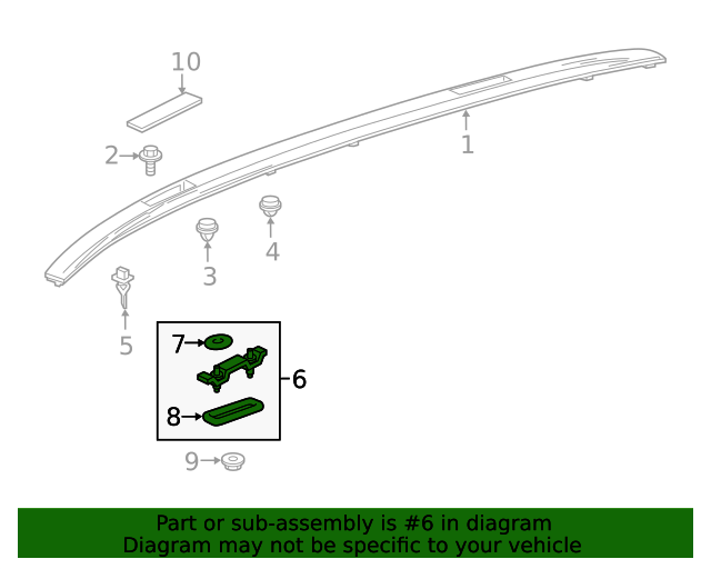 6347348060 Roof Luggage Carrier Side Rail Bracket 20212023 Toyota