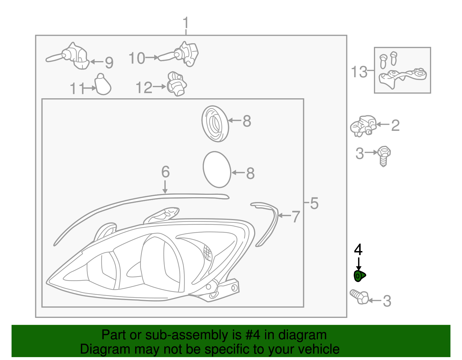 Headlamp Assembly Nut - Toyota (90189-06074)