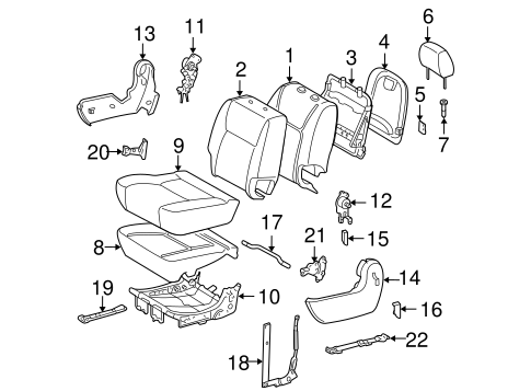 Rear Seat Components for 2009 Toyota Sienna #7