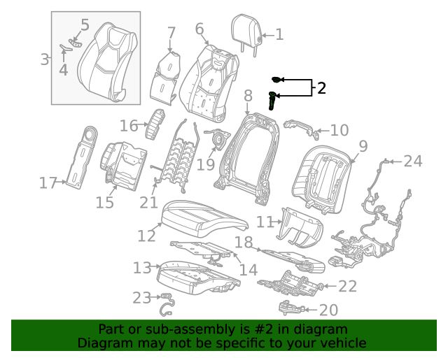 20212022 Cadillac CT4 Headrest Guide 13408861