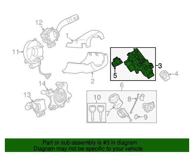 20092010 Mazda 6 Steering Lock GS3L66150B OEM Parts Online