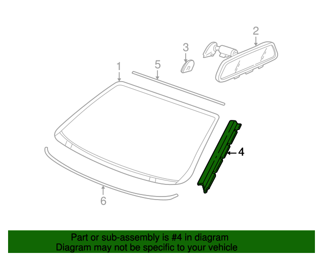15241119 Driver Side Windshield Side Reveal Molding 19992005 GM