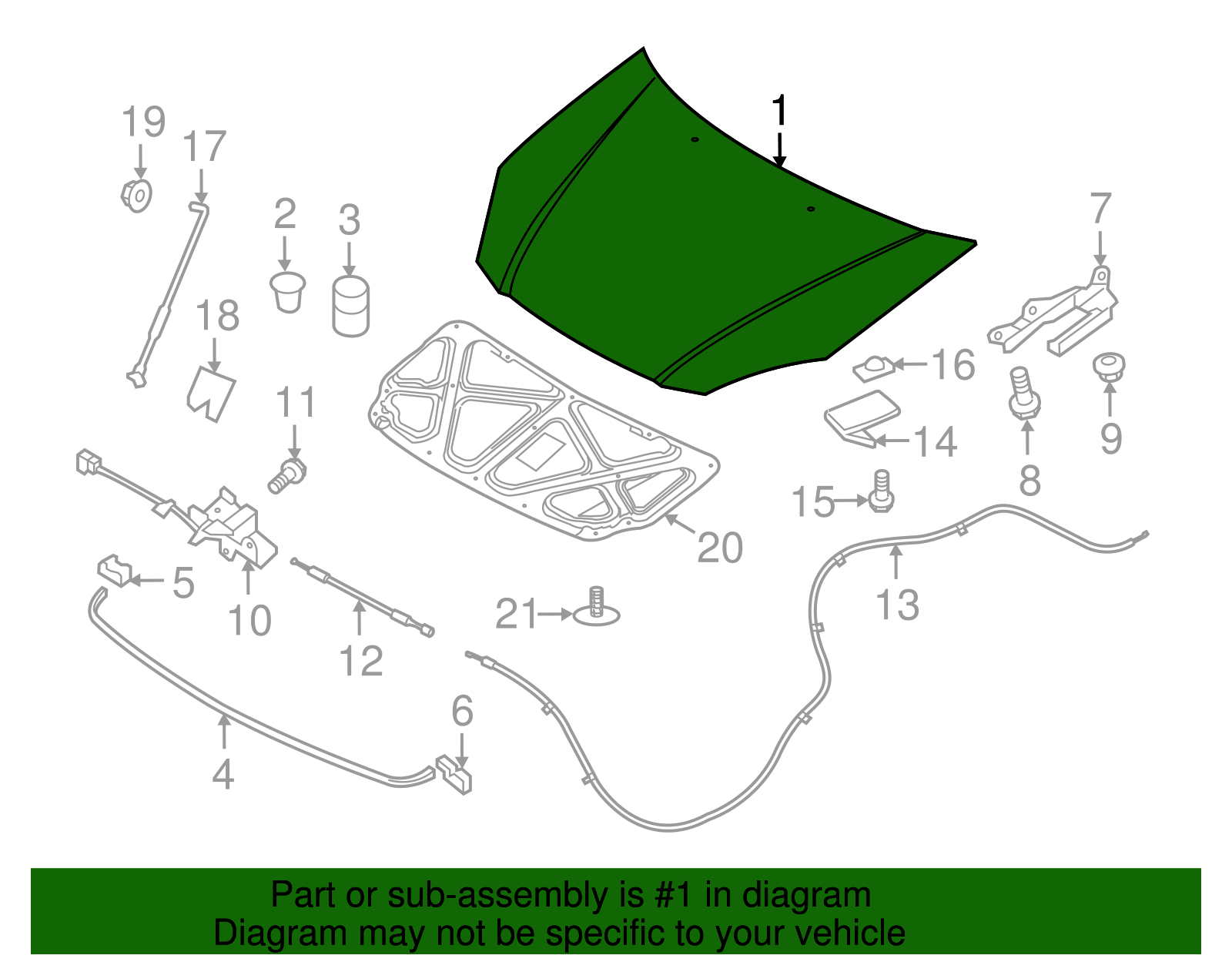 Genuine OEM Hood Part 664001R110 Fits 20122017 Hyundai Accent Up To