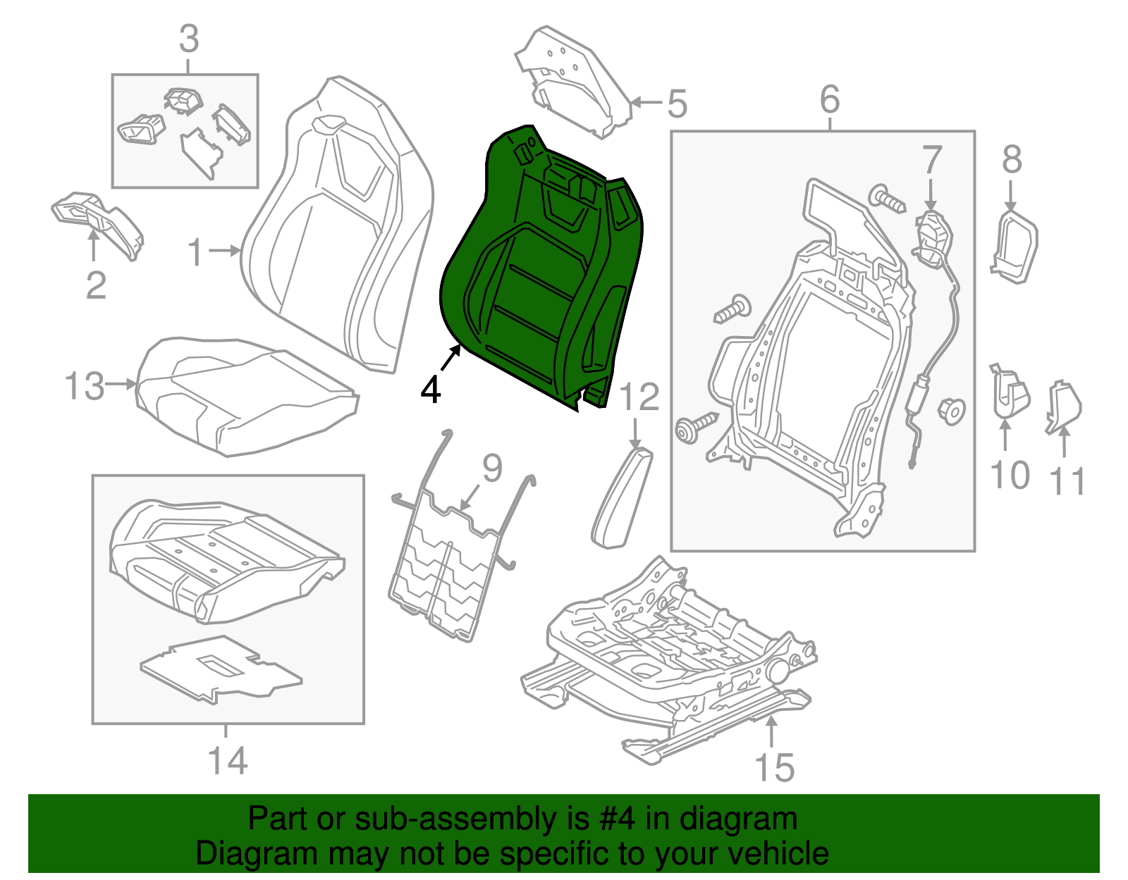 Seat Back Pad - Ford (FR3Z-6364810-F)