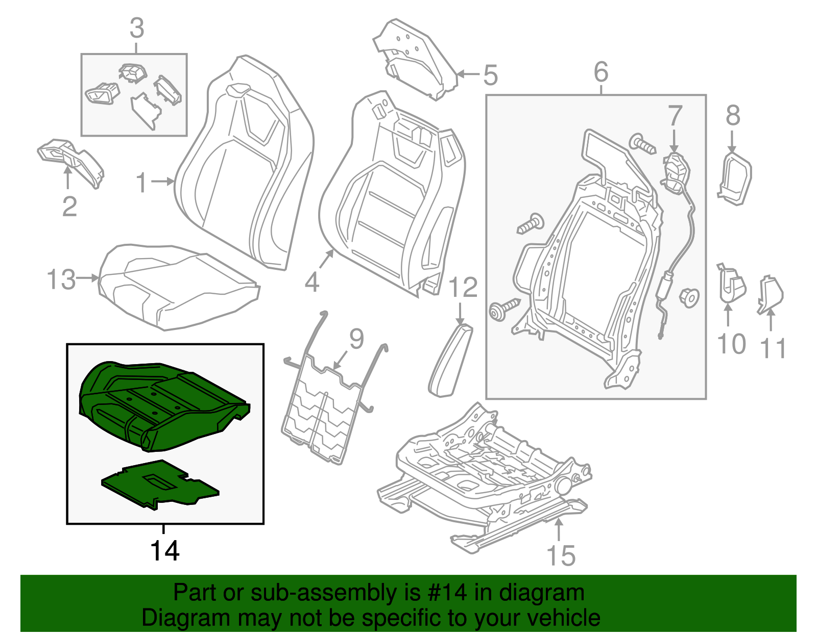 Seat Cushion Pad - Ford (FR3Z-63632A22-D)