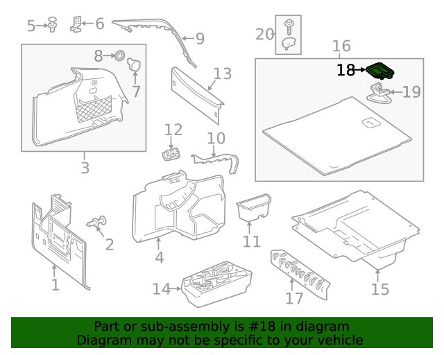 20172023 MercedesBenz Spare Tire Compartment Cover Latch 22268012