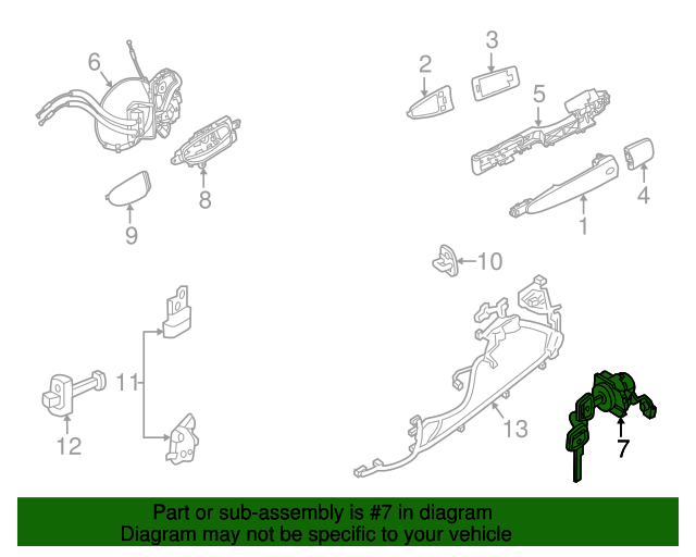 20132021 Nissan Lock Cylinder H06013TA1A Nissan Parts Store