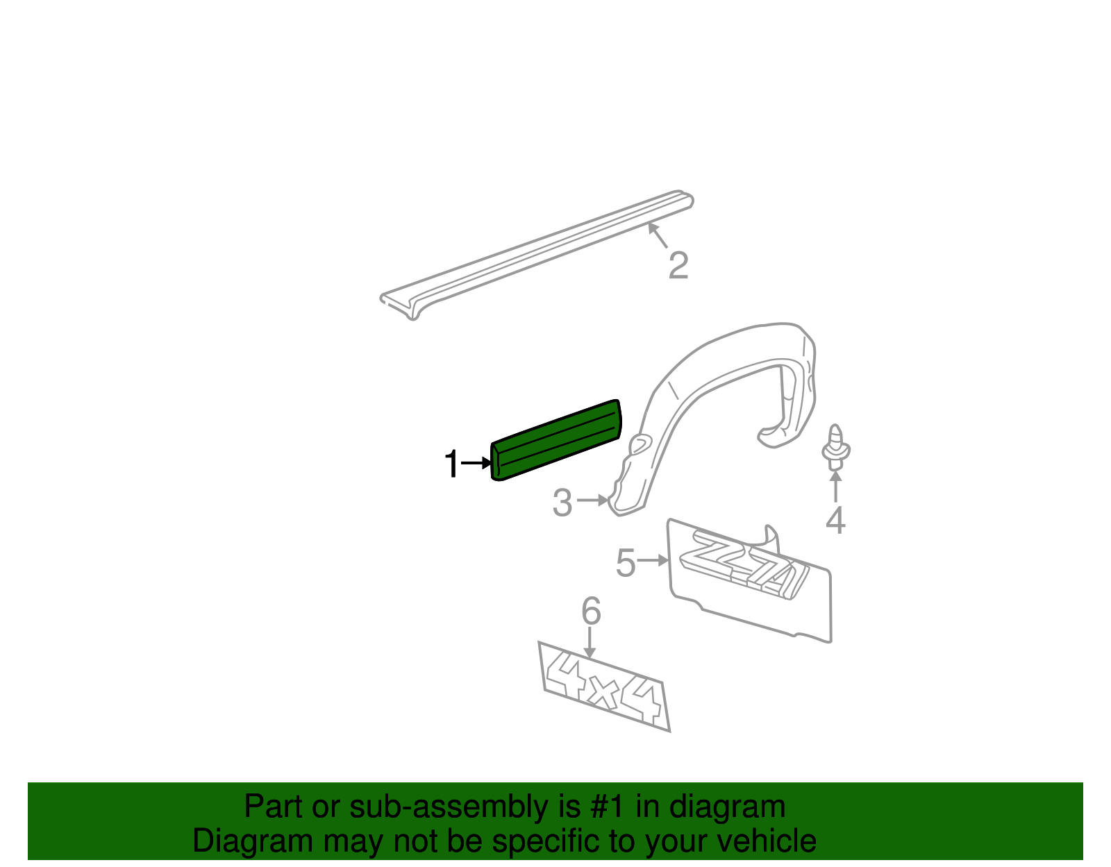 Molding Assembly, Pubx Side Lower Front - GM (88937511)