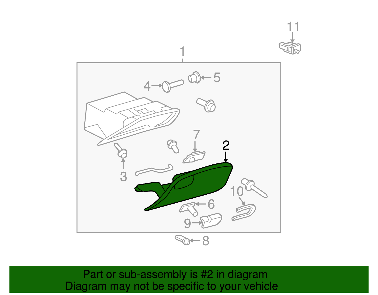 Door Assembly, I/P Compt                      *Neutral - GM (88987688)