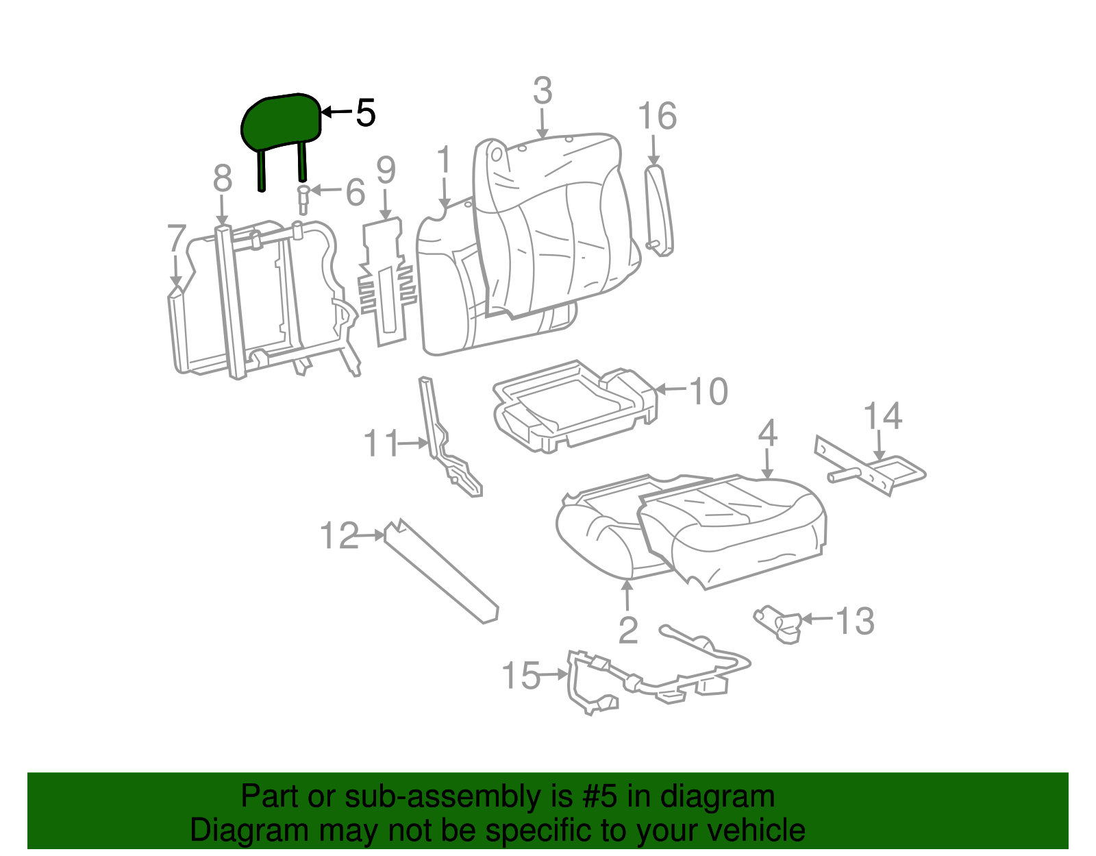 Medium Dark Wheat Front Seat Head Restraint - GM (88940654)
