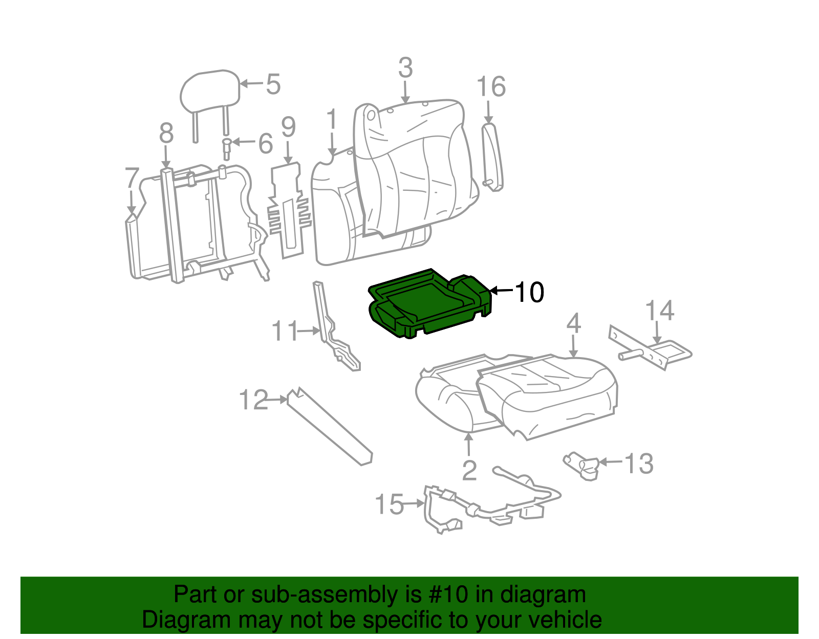 Frame, D/Seat Cushion - GM (88976586)