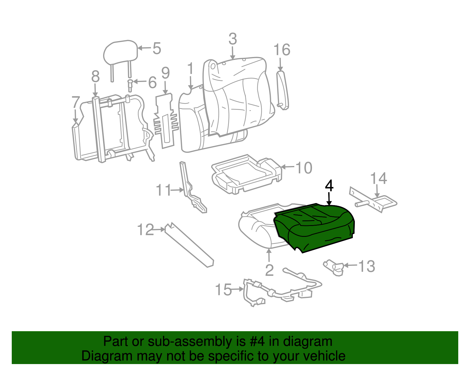 Cover, D/Seat Cushion                       *Wheat - GM (88940372)