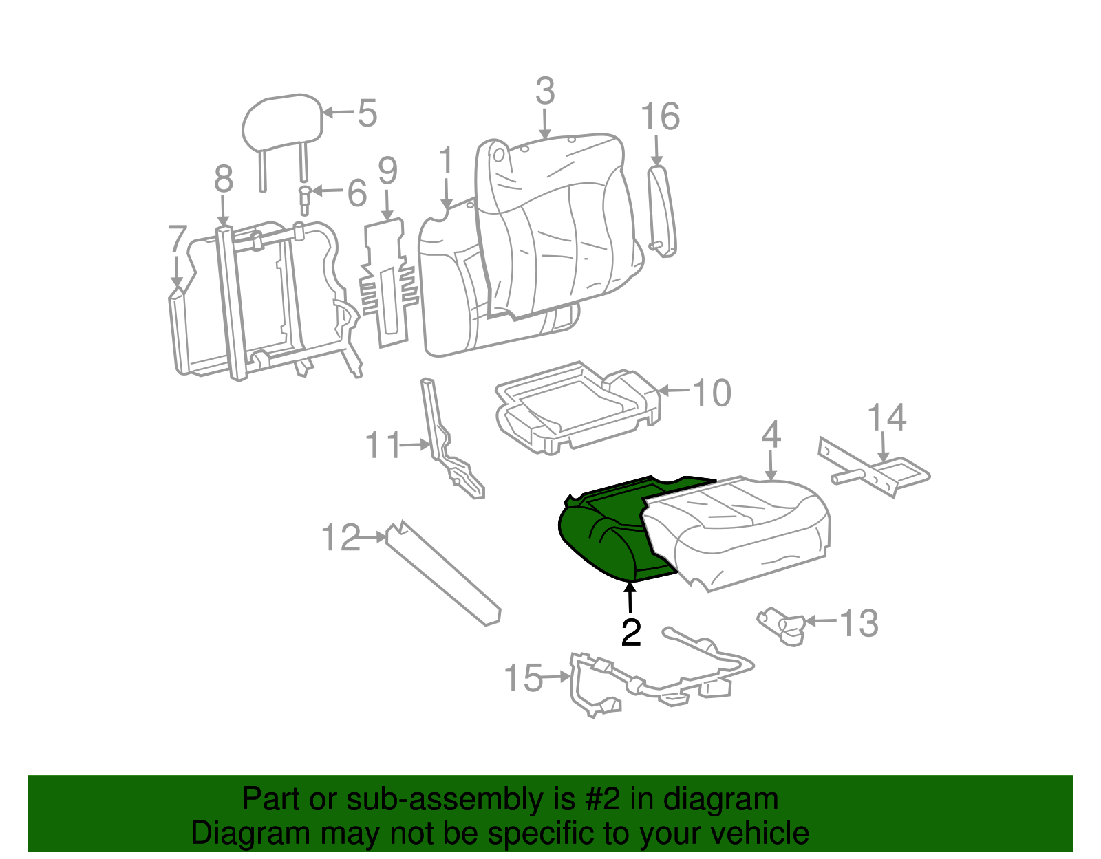 Pad, D/Seat Cushion - GM (88940349)